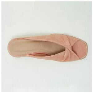 Wal & Pai Vose Low Wedge Slide Sandals Rose Pink Leather Womens Size 8